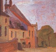 Egon Schiele Houses on the Town Square in Klosterneu-burg (mk12) Sweden oil painting artist